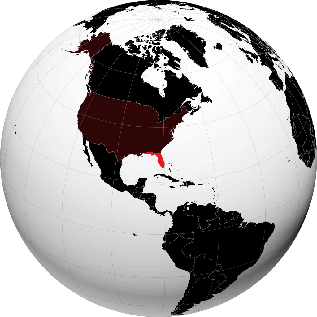 Florida on the globe