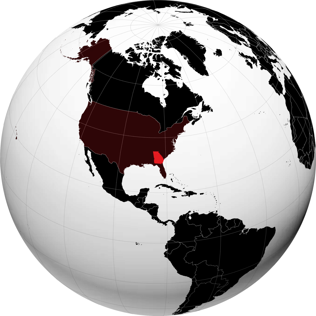 Georgia on the globe