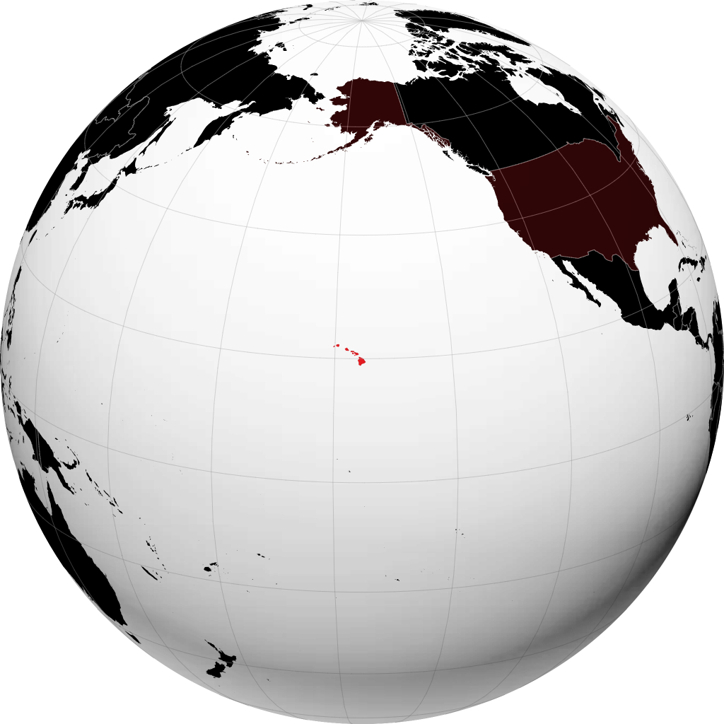 Hawaii on the globe