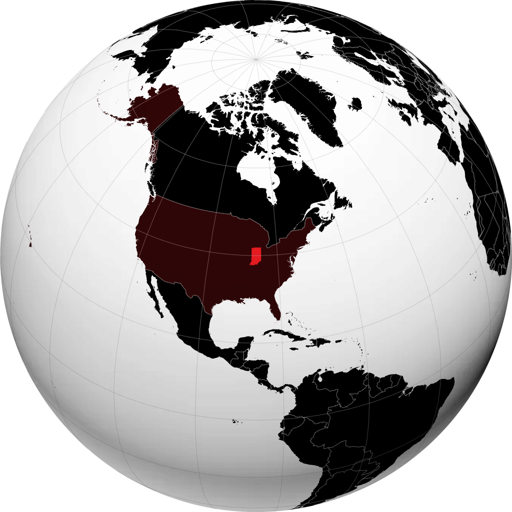 Indiana on the globe