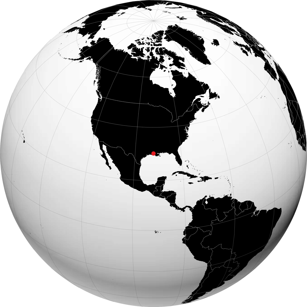 Lafayette on the globe