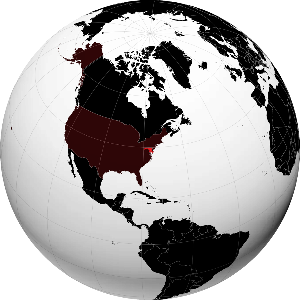 Maryland on the globe