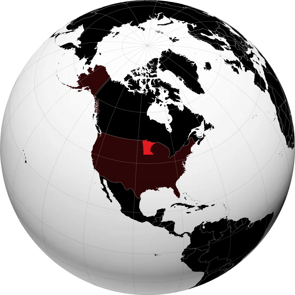 Minnesota on the globe