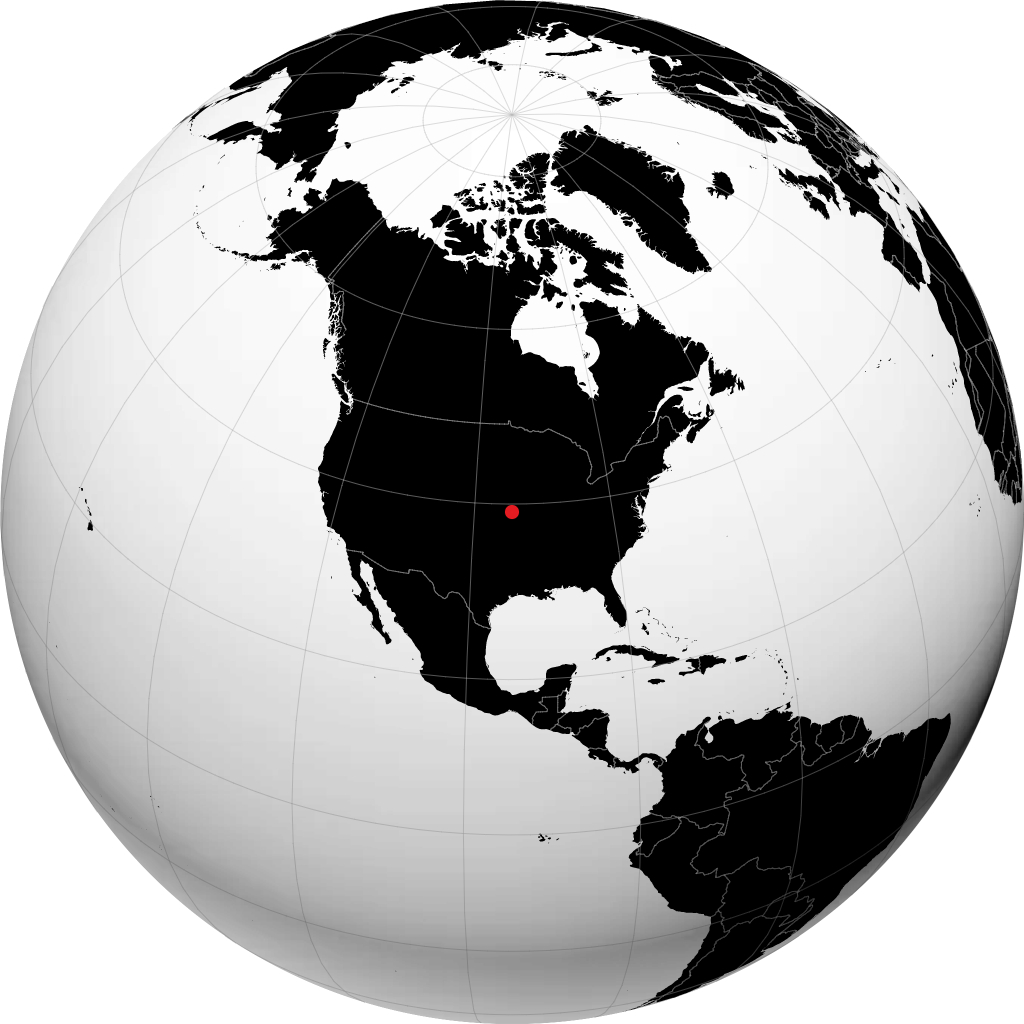 Kansas City on the globe