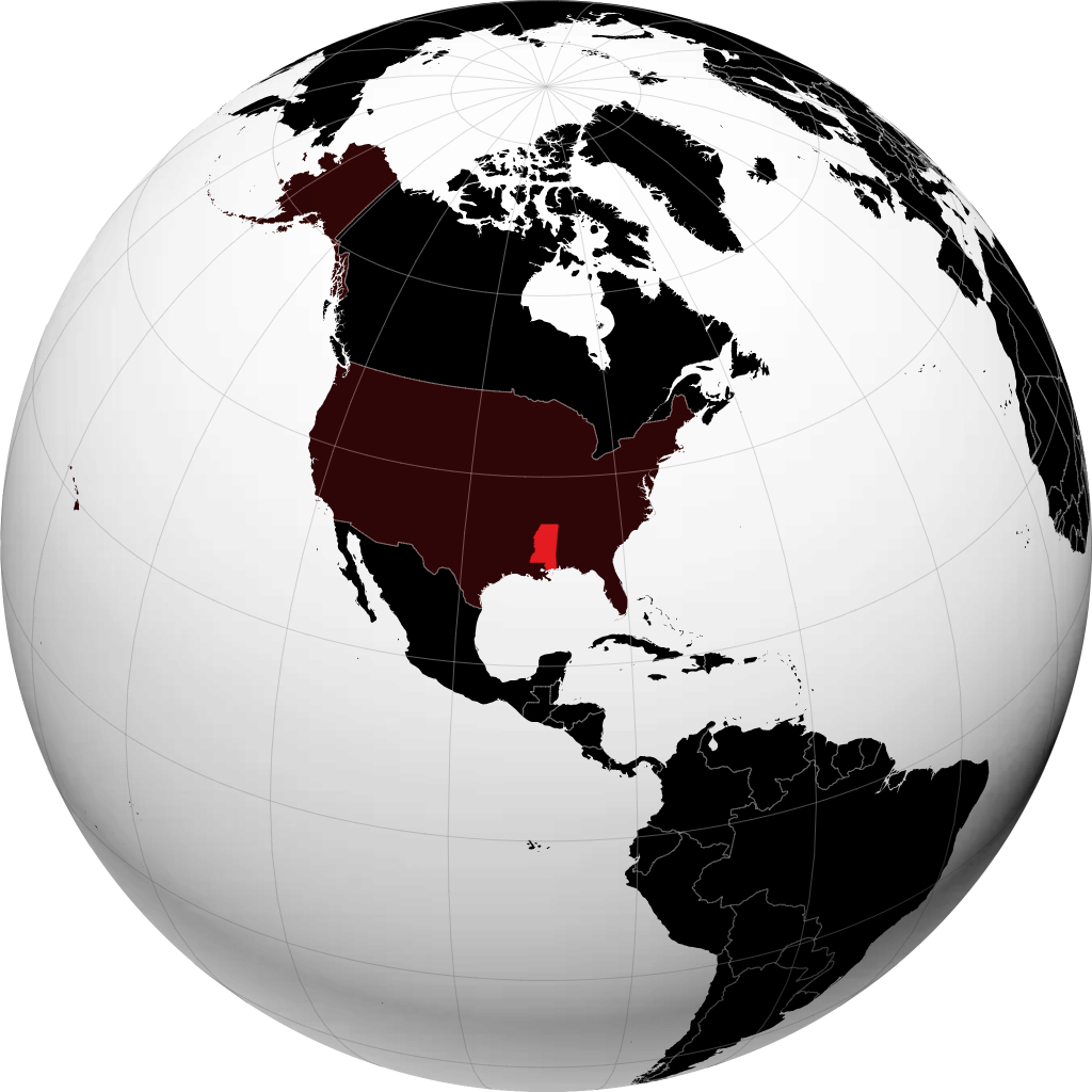 Mississippi on the globe