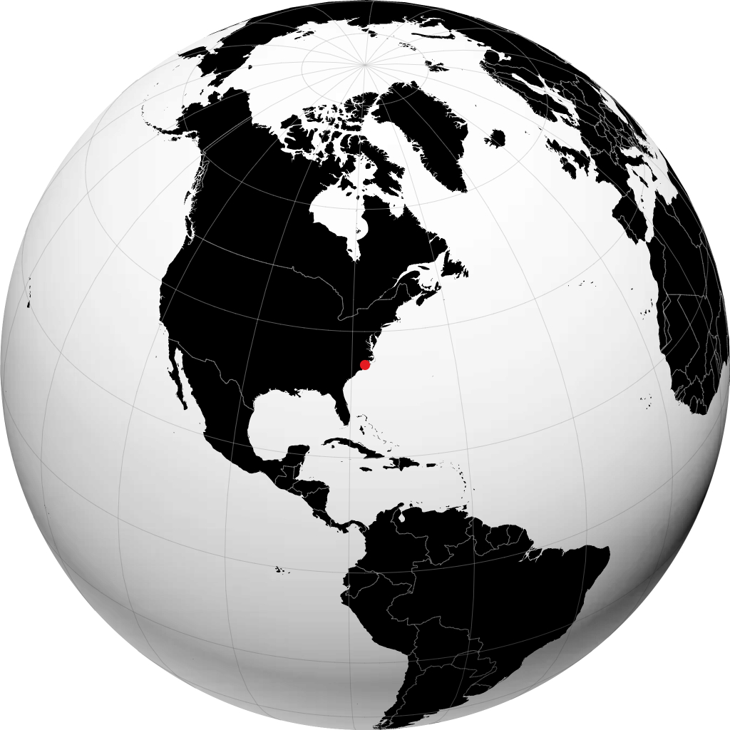 Jacksonville on the globe