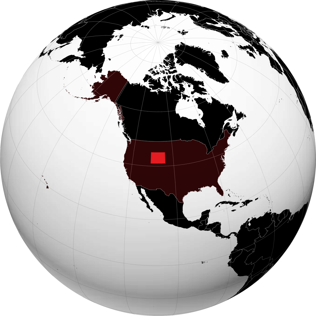 Wyoming on the globe