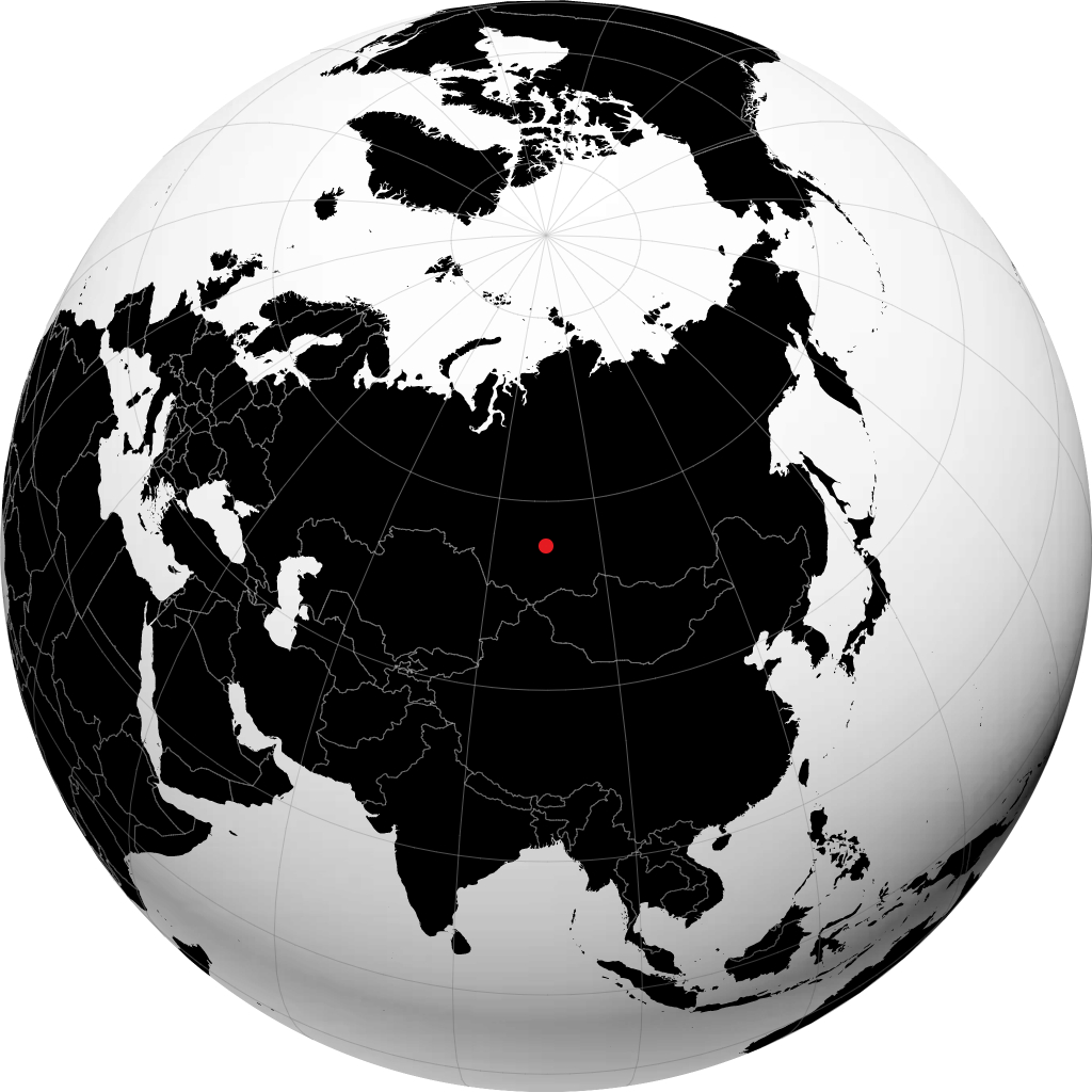 Uzhur on the globe