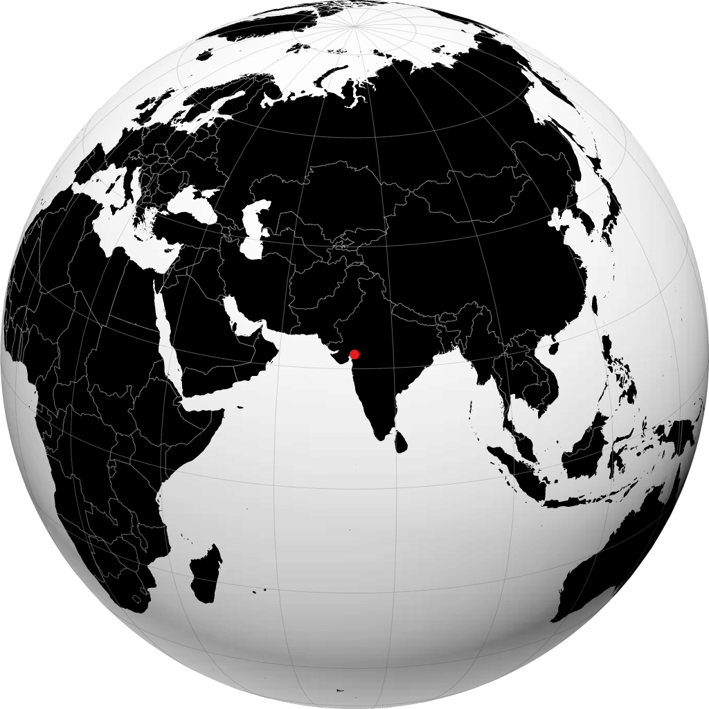 Vadodara on the globe