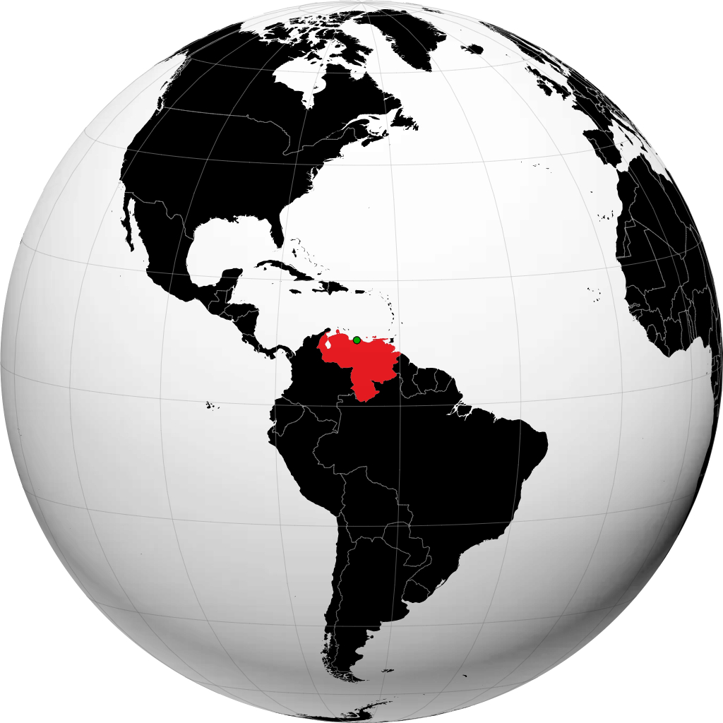 Venezuela on the globe