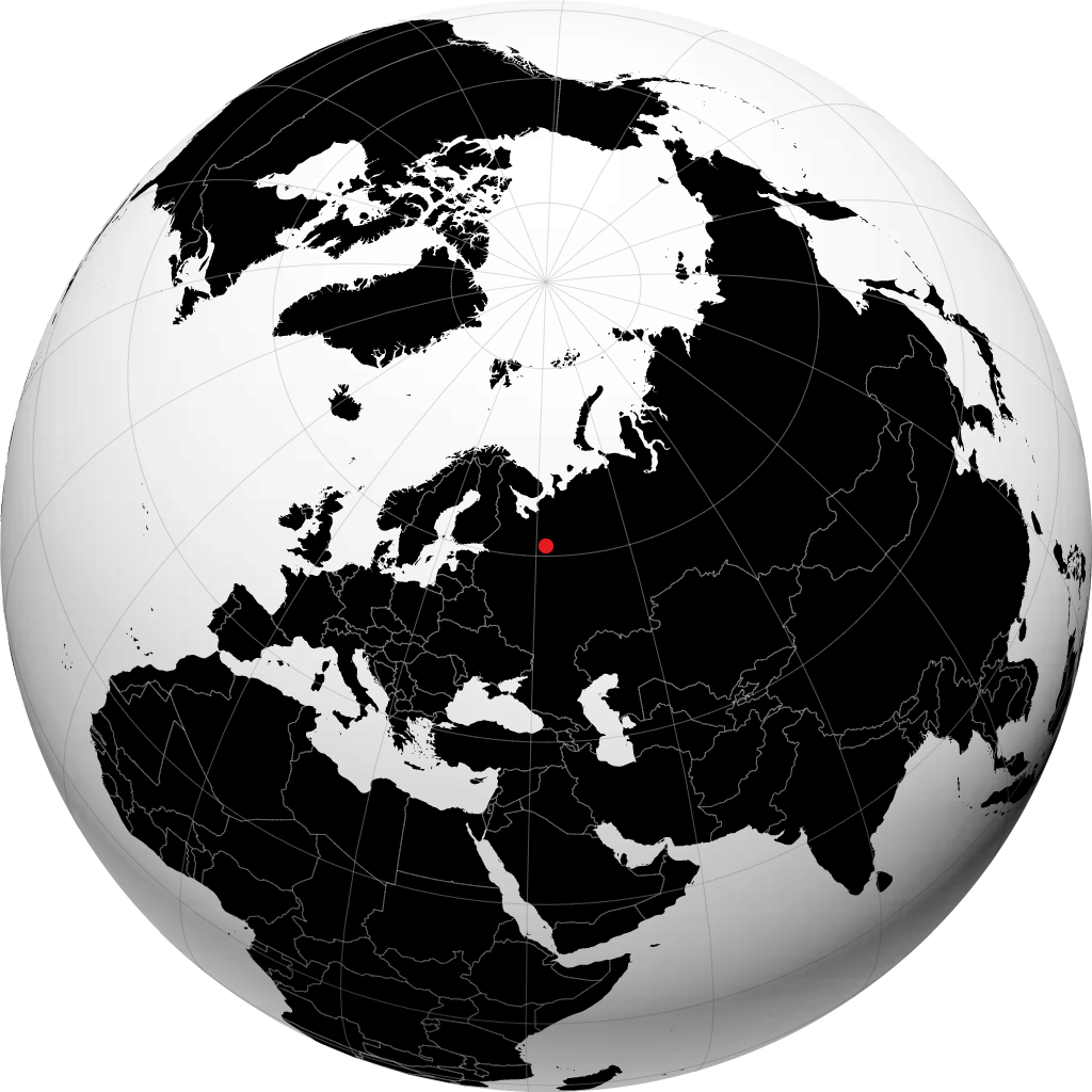 Velsk on the globe