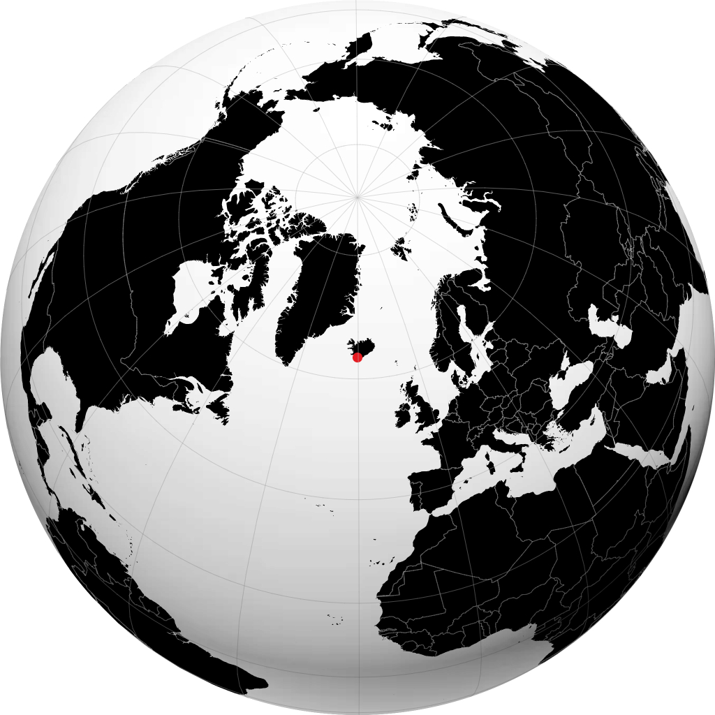 Vestmannaeyjar on the globe