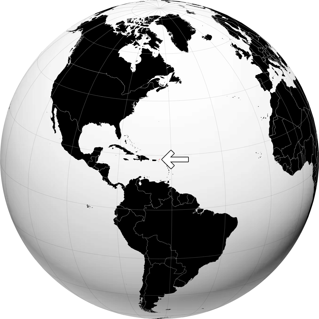 British Virgin Islands on the globe