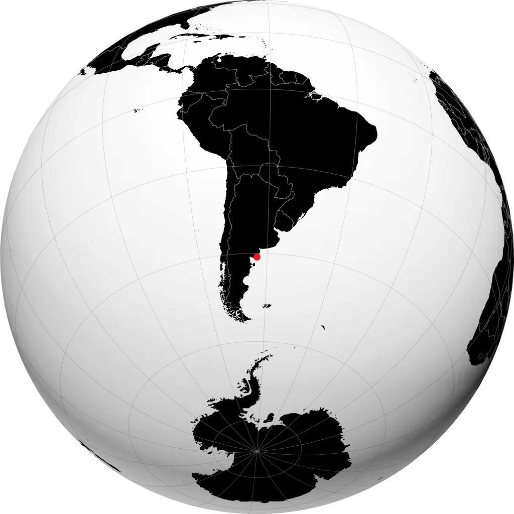 Viedma on the globe