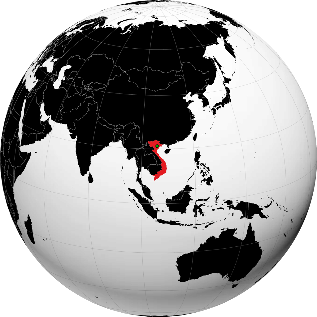 Vietnam on the globe