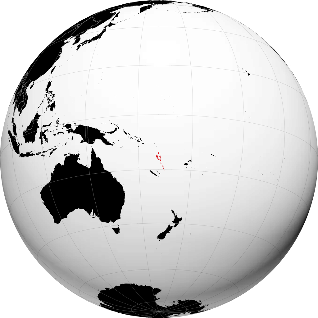 Vanuatu on the globe