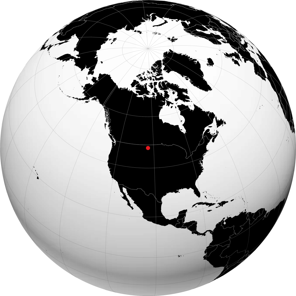 Watford City on the globe