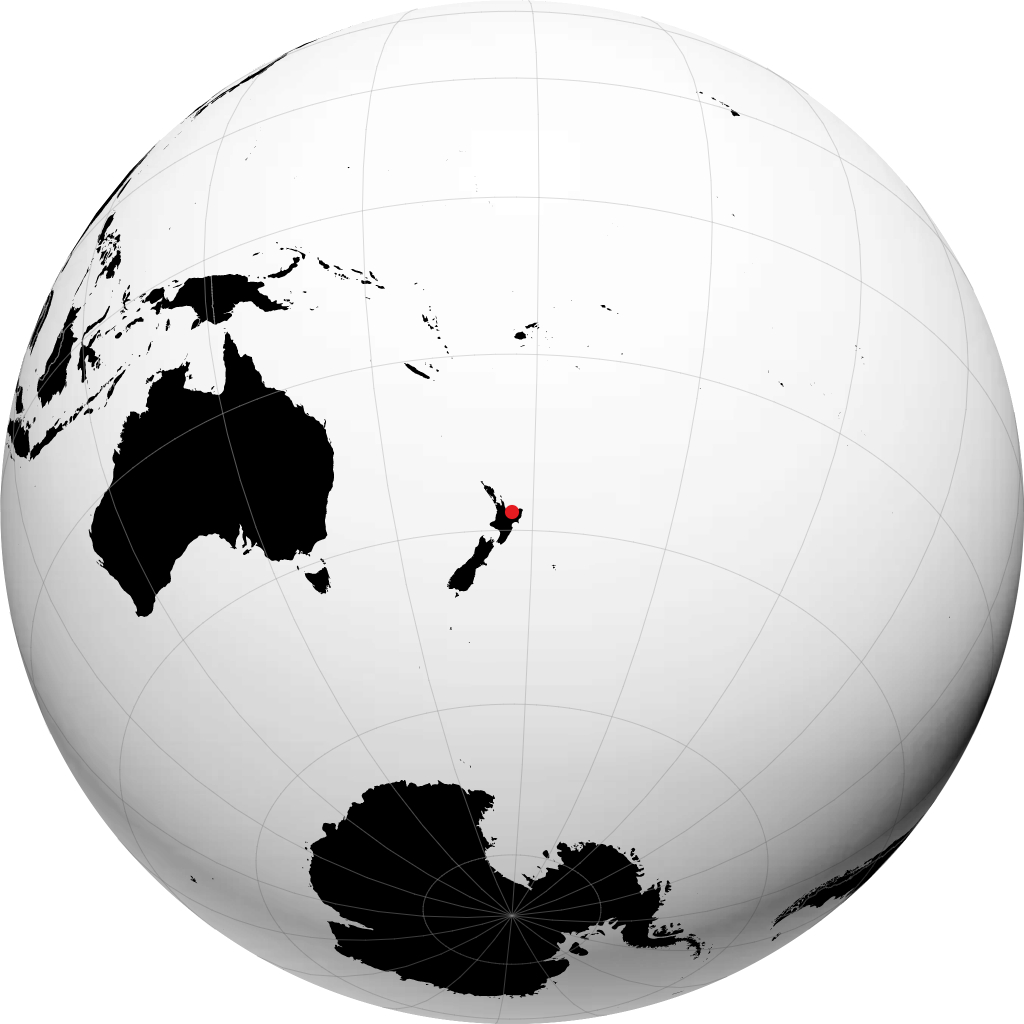 Whakatane on the globe