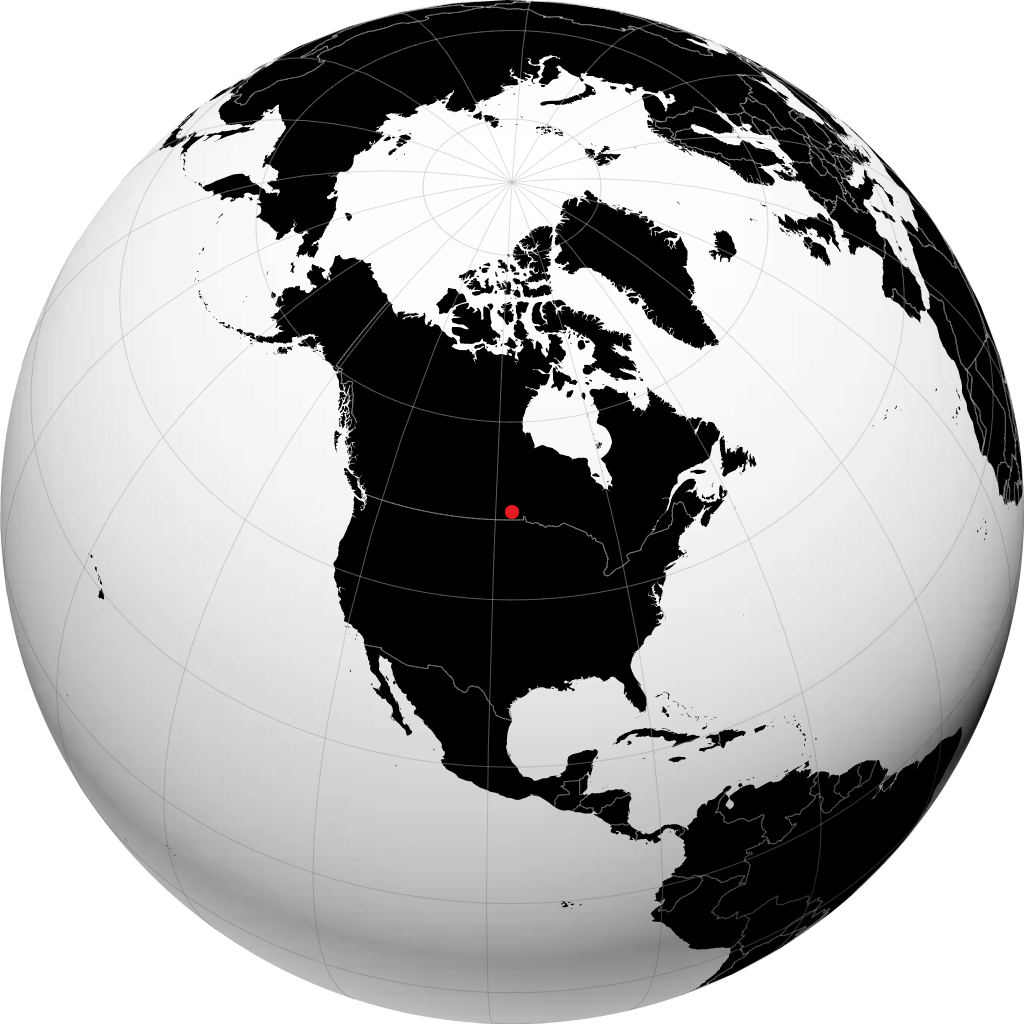 Winnipeg on the globe