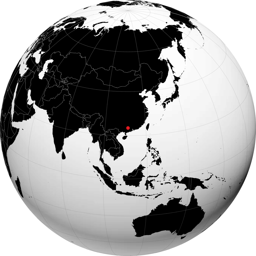 Wuzhou on the globe