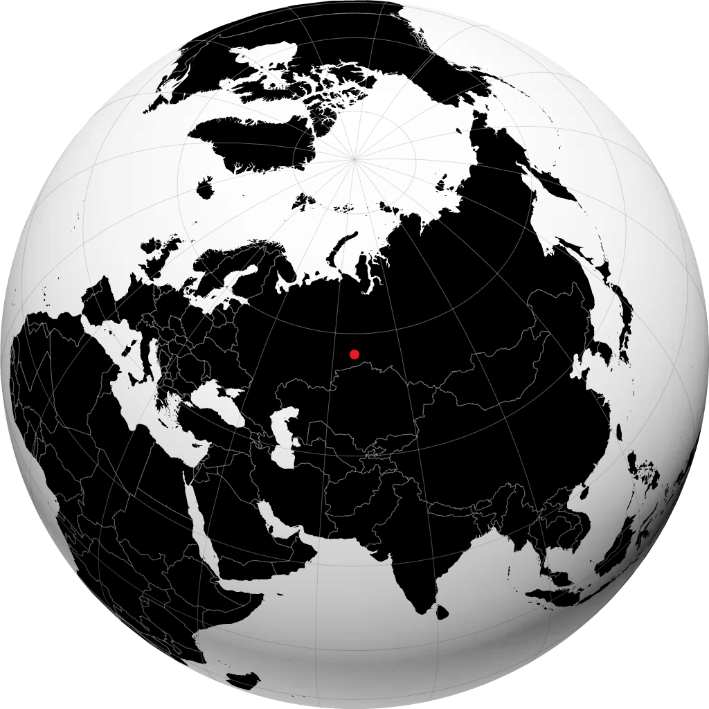 Yalutorovsk on the globe