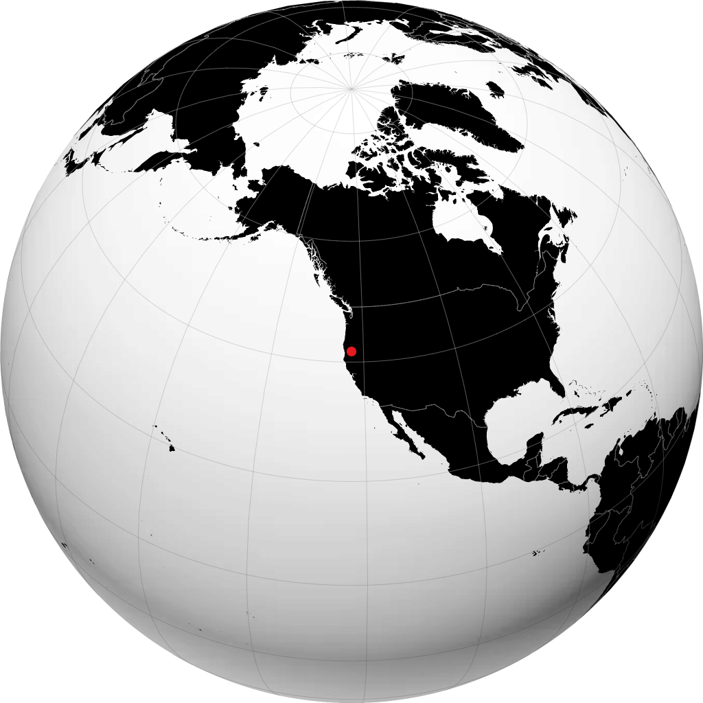 Yreka on the globe