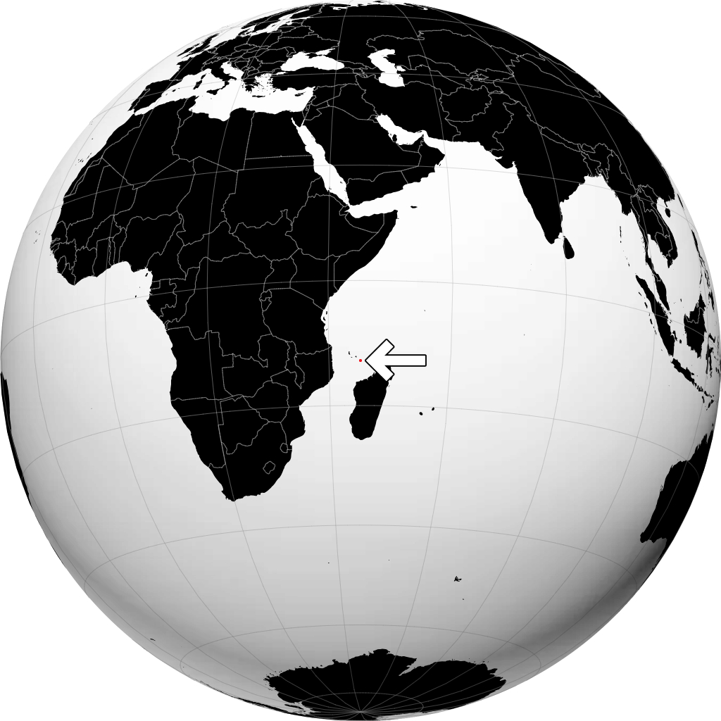 Mayotte on the globe