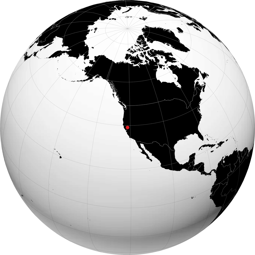 Yuba City on the globe