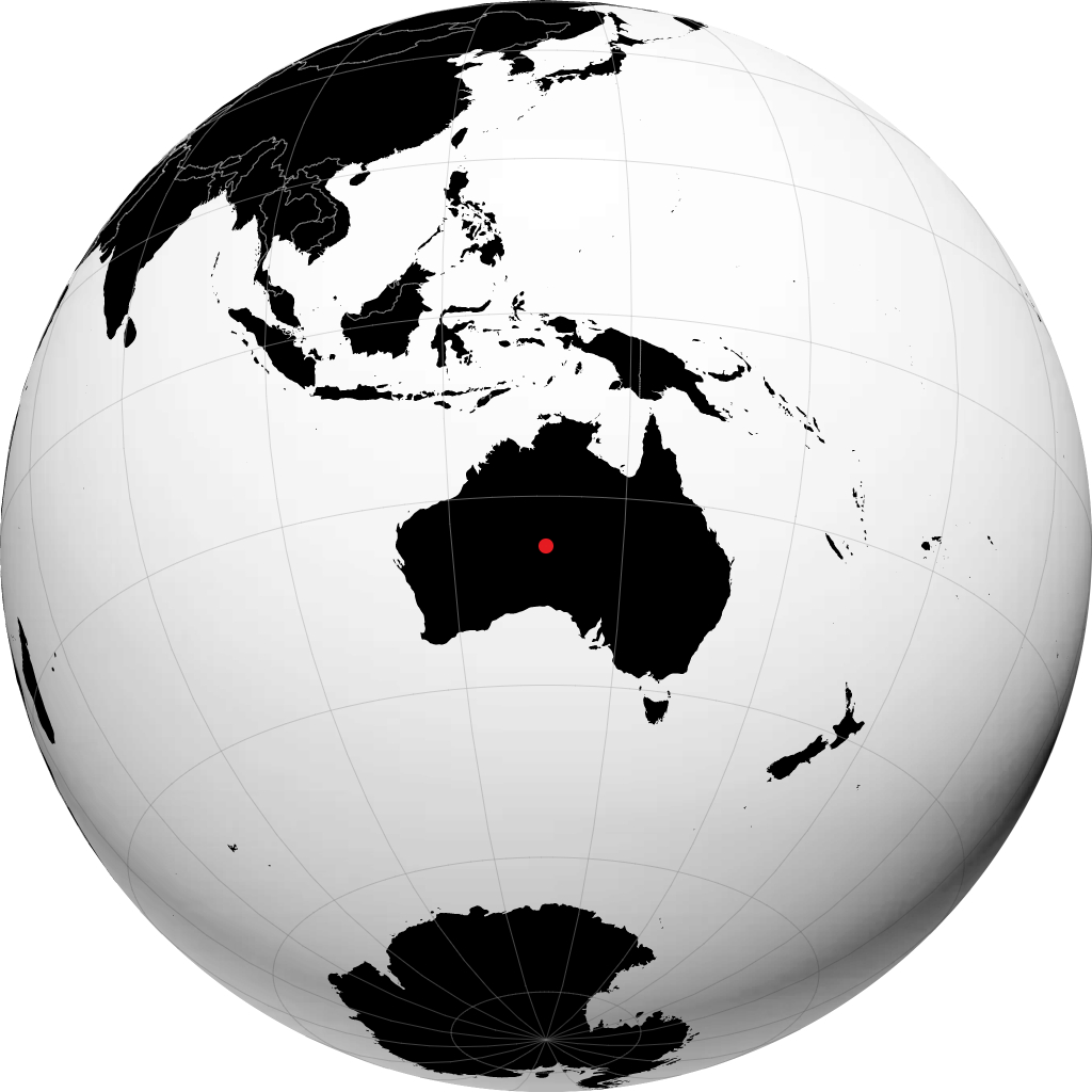 Yulara on the globe