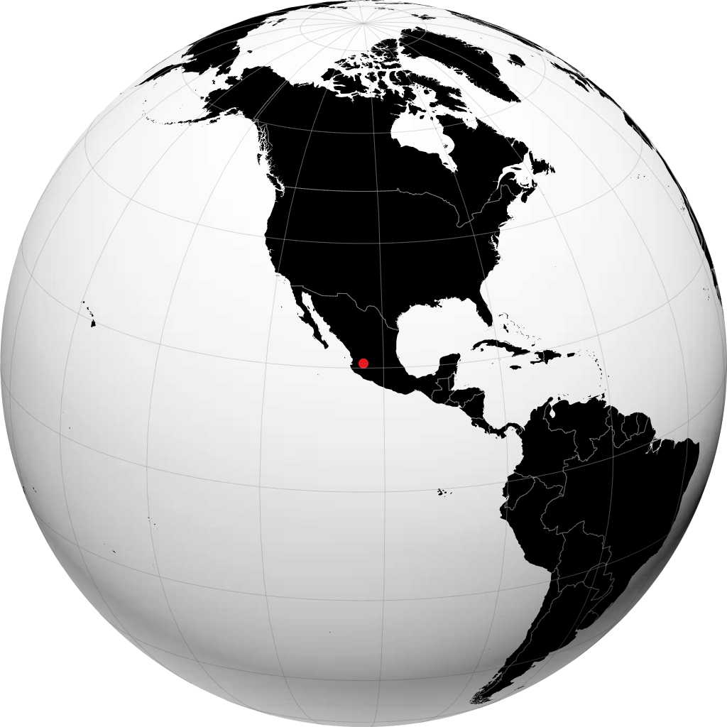 Zapopan on the globe