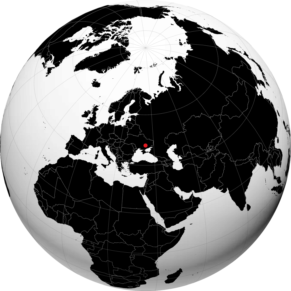 Zaporizhia on the globe