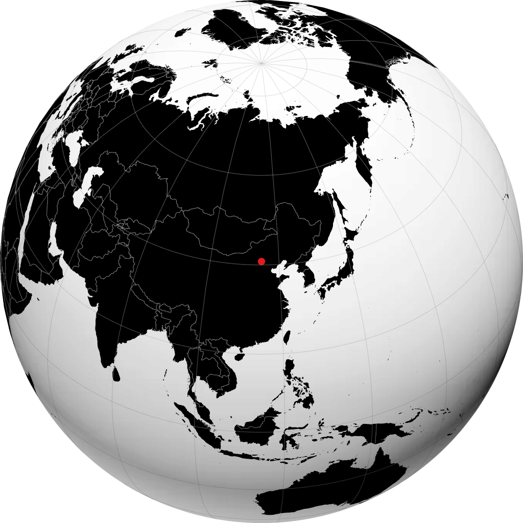 Zhangjiakou on the globe