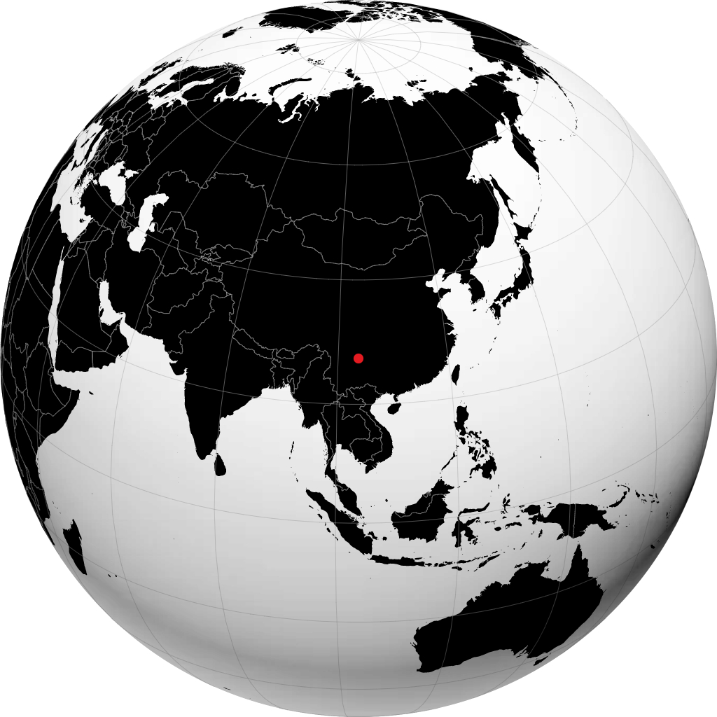 Zhaotong on the globe