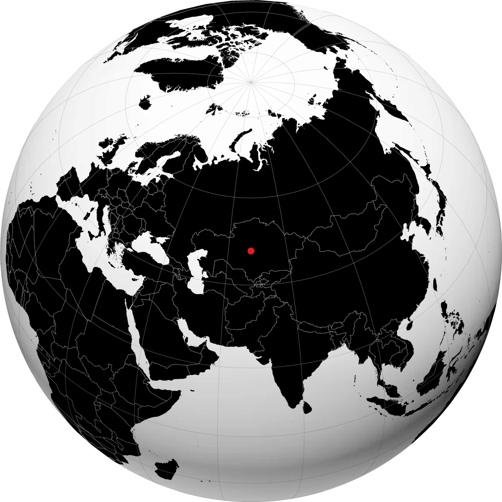 Zhezqazghan on the globe