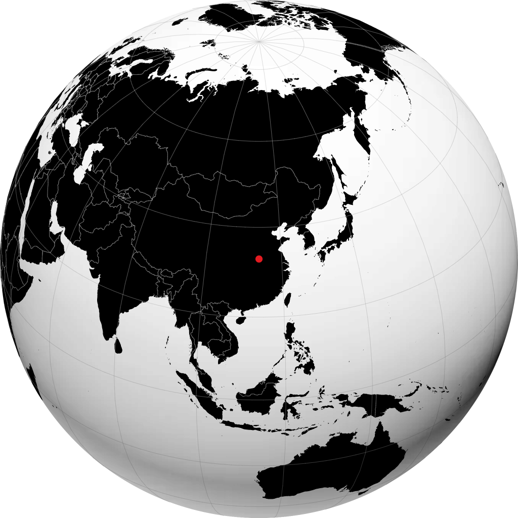 Zhumadian on the globe