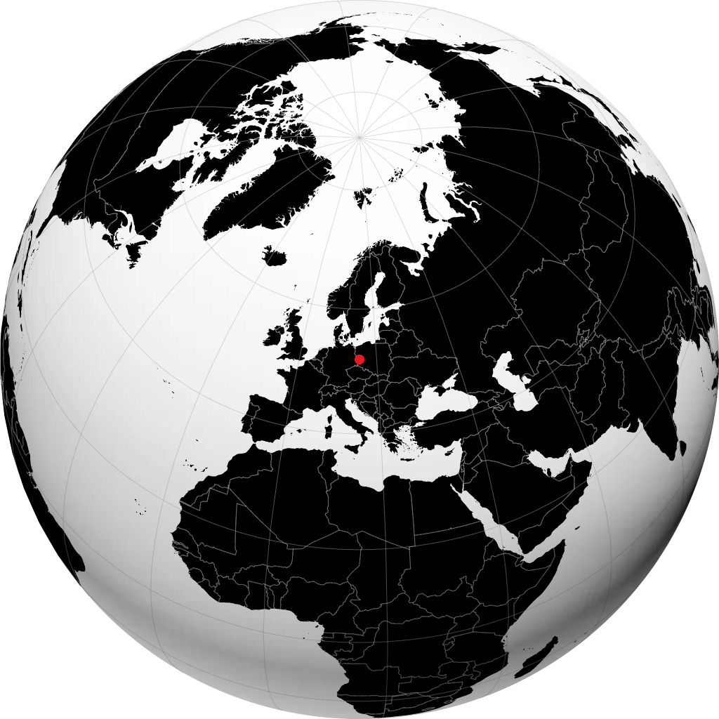 Zielona Góra on the globe