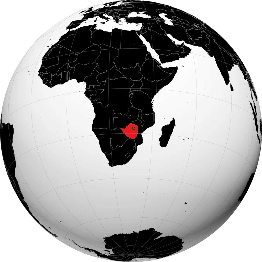 Zambia on the globe