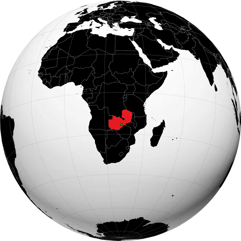 Zimbabwe on the globe